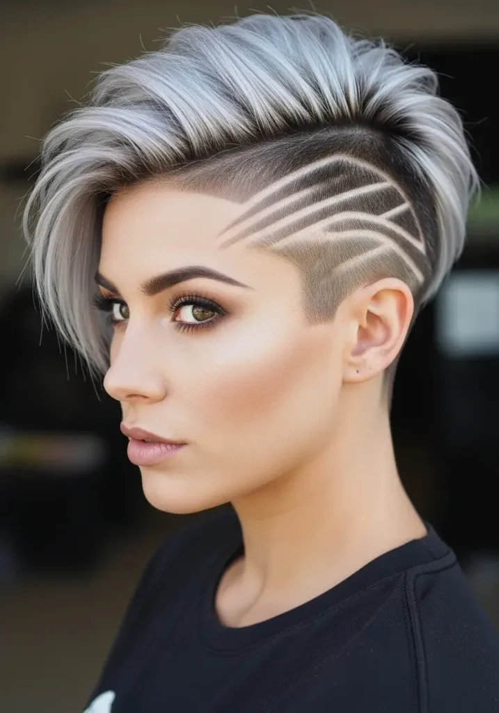 Sharp Undercut Pixie with Design Line
