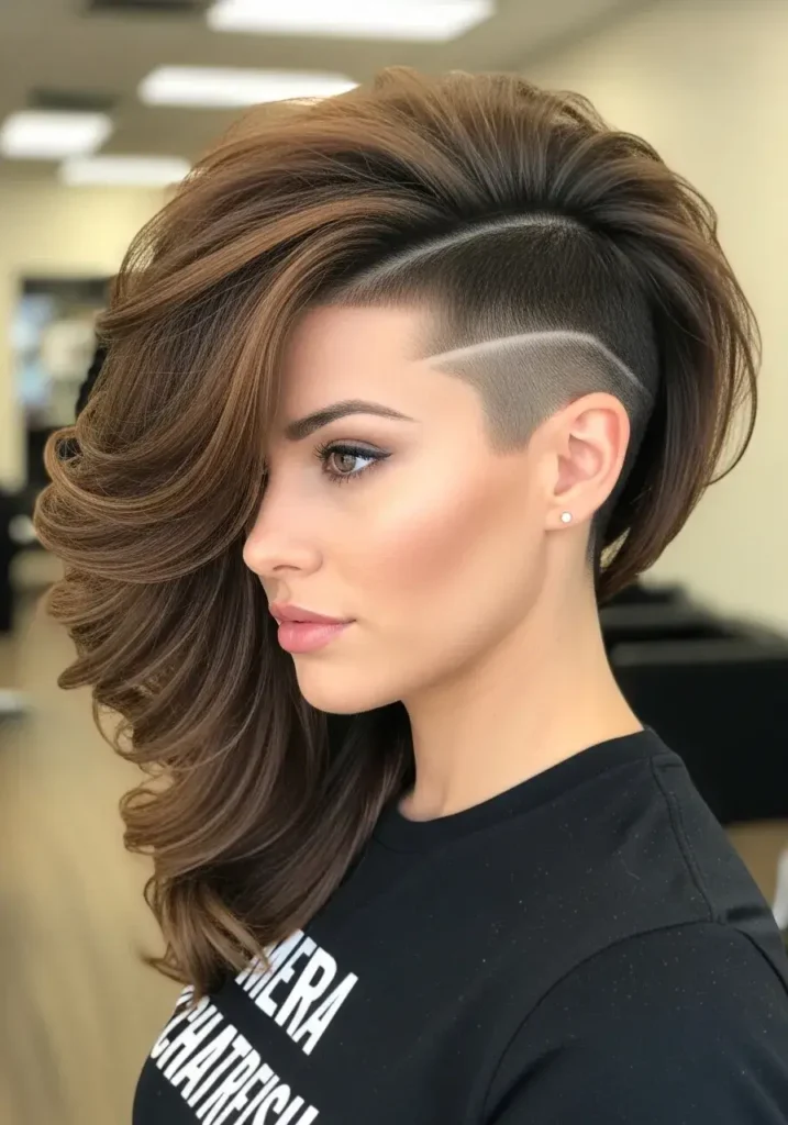 Side-Swept Undercut with Voluminous Crown
