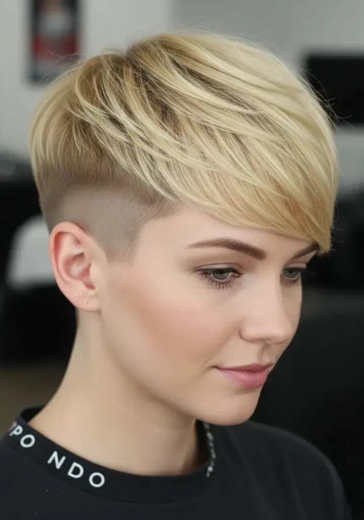 Blonde Bowl Undercut with Faded Sides