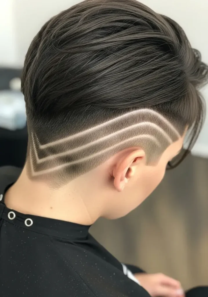 V-Shaped Undercut with Double Stripe Design