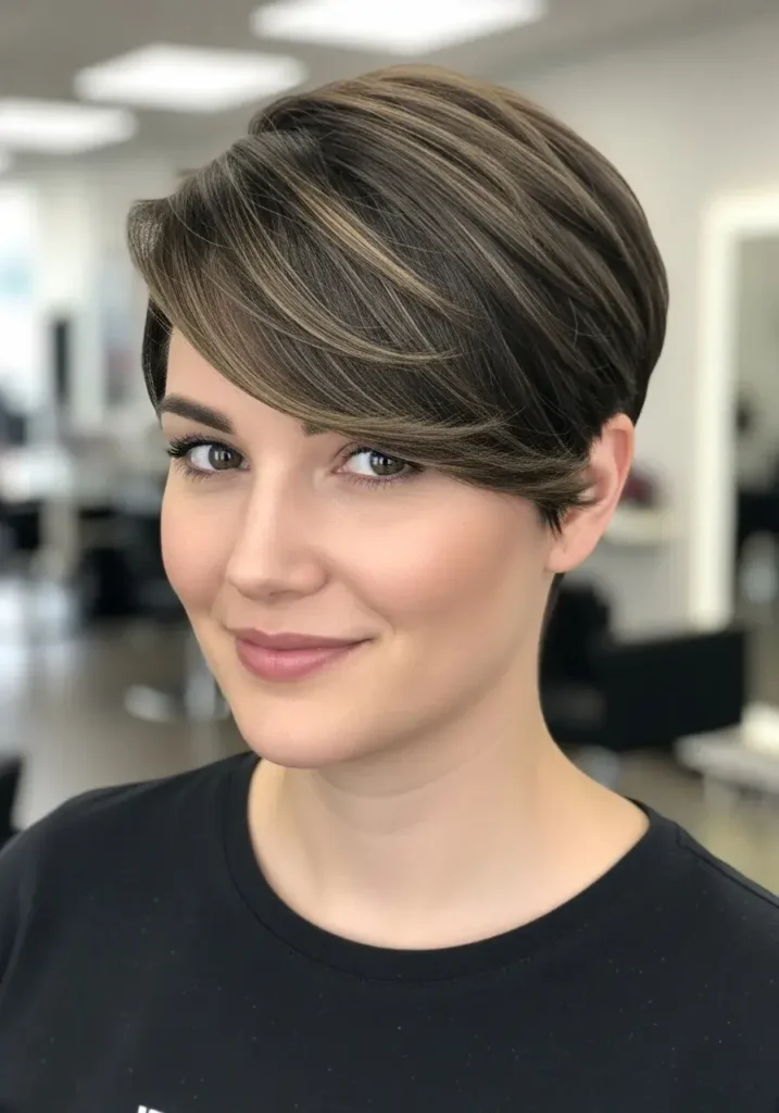 Sleek Pixie Cut for Rounder Faces Haircut