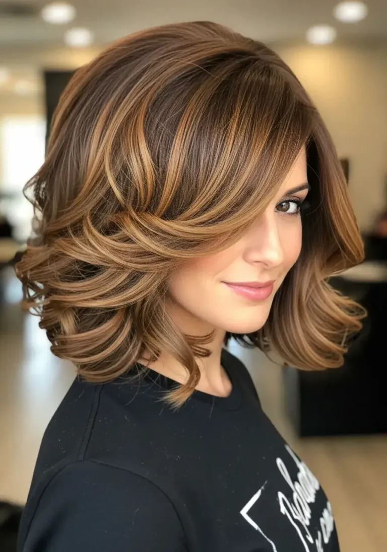 Voluminous Side-Parted Bob Haircut