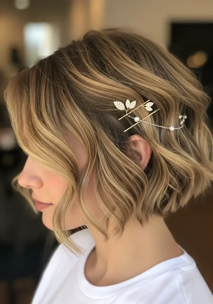 Wavy Pixie with Delicate Accessories Haircut