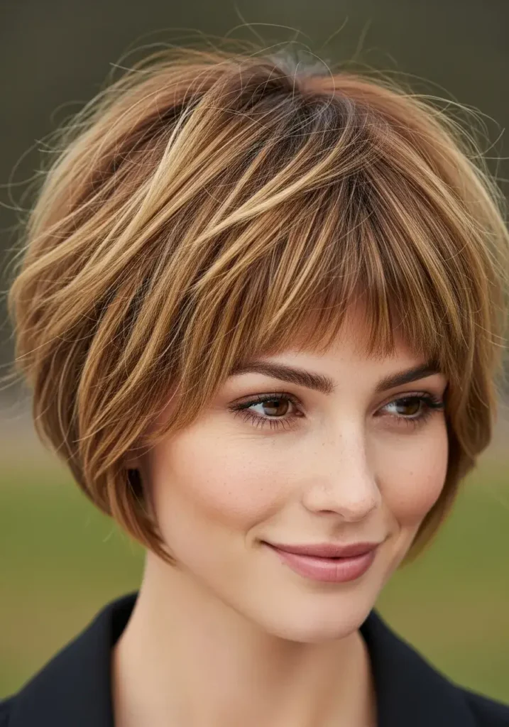 Tousled Pixie Bob with Micro Bangs Haircut