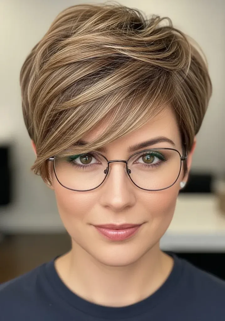 Pixie Cut for Thick Hair Haircut for Women with Glasses 