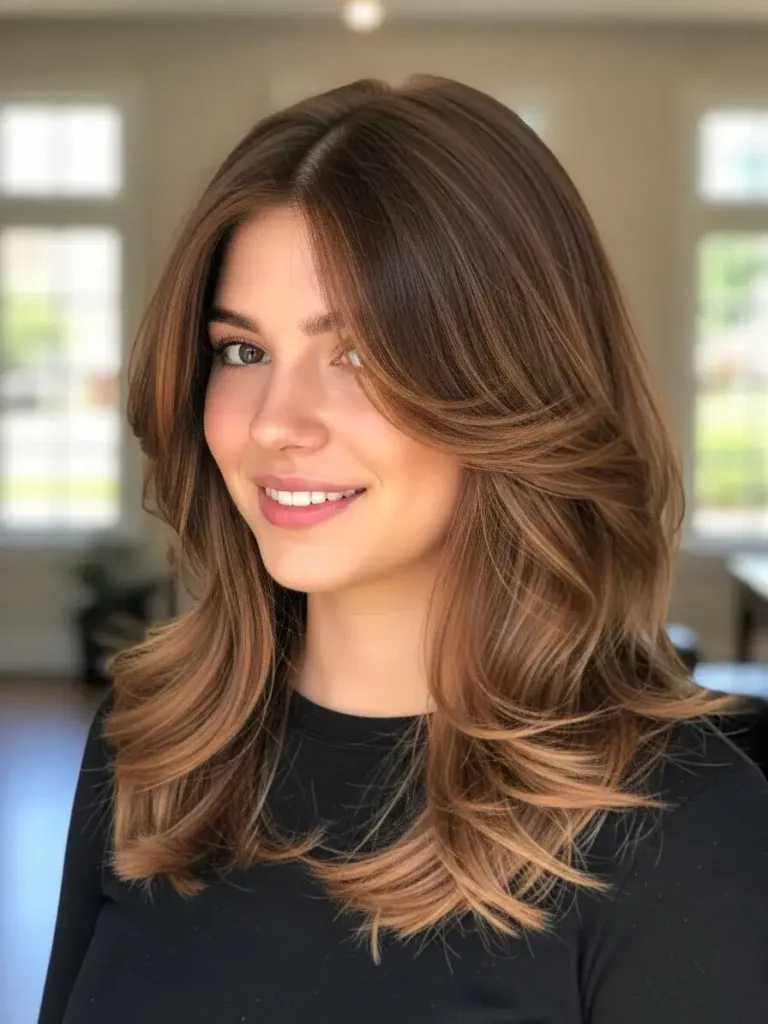 Soft Chestnut Layered Shag Haircuts