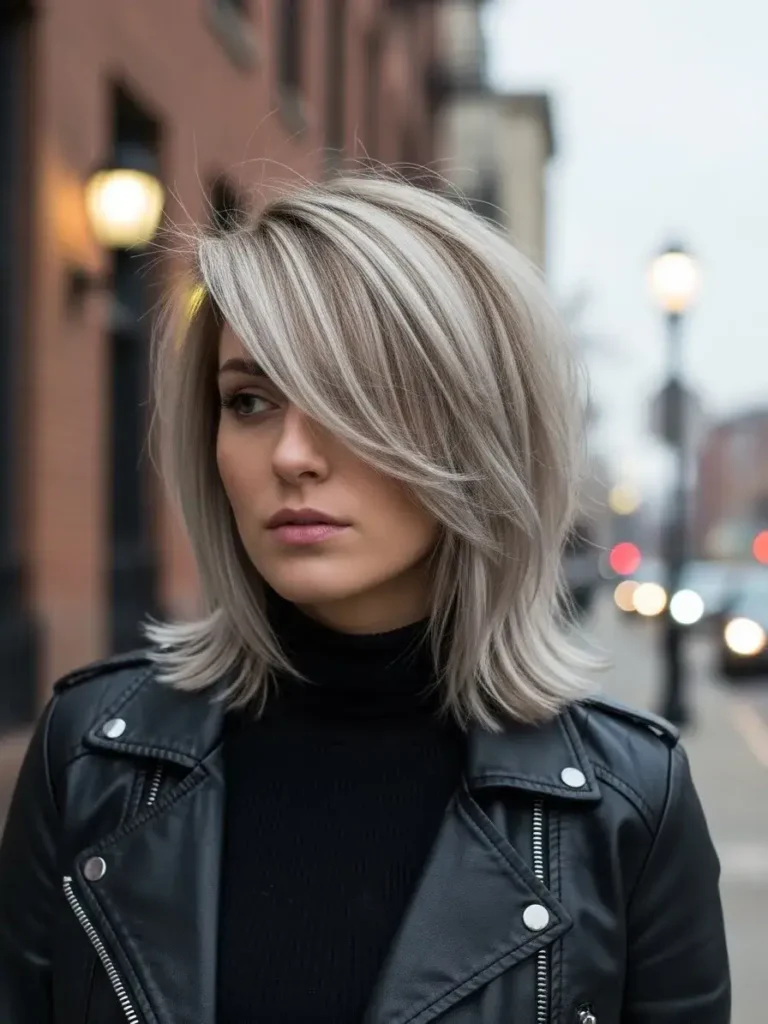 Urban Edge: Beige Hair Color with Ash Blonde Highlights