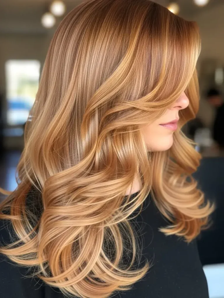 Golden Copper Shine Effect Hair Color