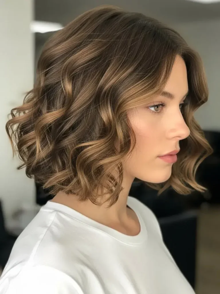 Soft Curly Bob with a Rounded Shape Haircut