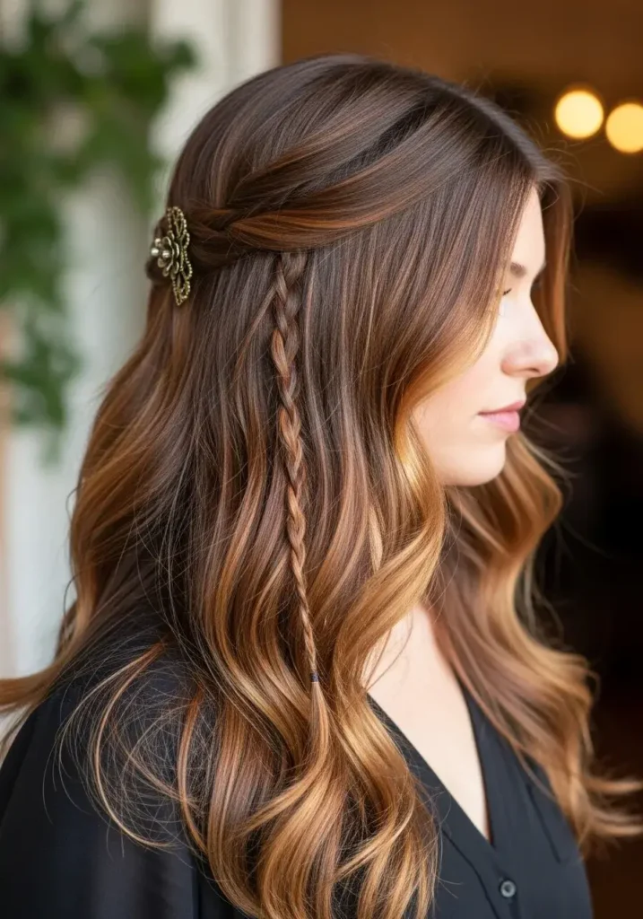 Boho Cinnamon Waves with Vintage Charm Hair Color Boho Cinnamon Waves with Vintage Charm Hair Color