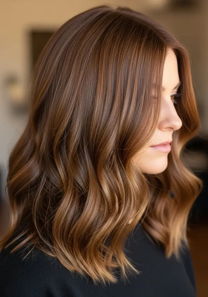 Cinnamon Soft Waves with Effortless Flow Hair Color Cinnamon Soft Waves with Effortless Flow Hair Color