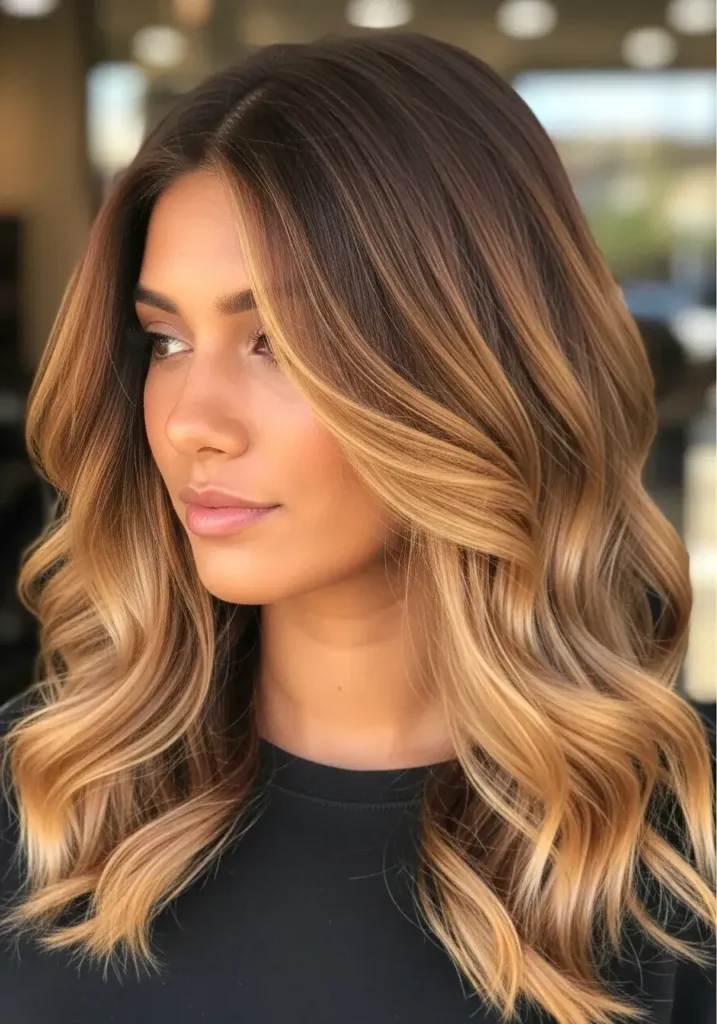 Cinnamon Balayage Waves for Sun-Kissed Dimension Hair Color Cinnamon Balayage Waves for Sun-Kissed Dimension Hair Color