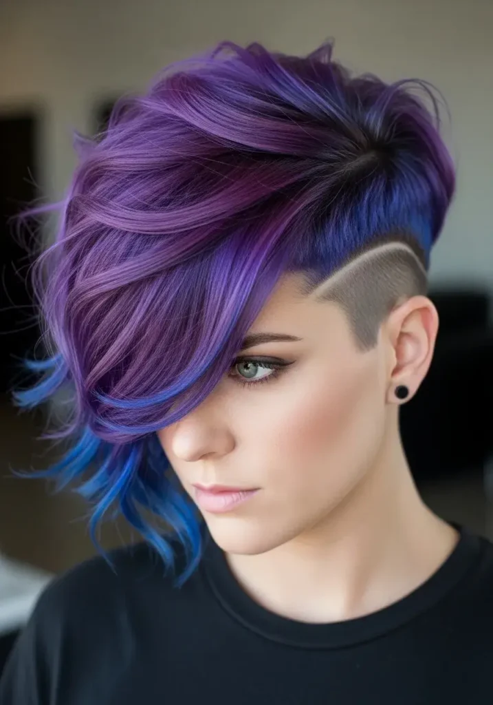 Asymmetrical Pixie Drama Pixie Cut Shaved Sides