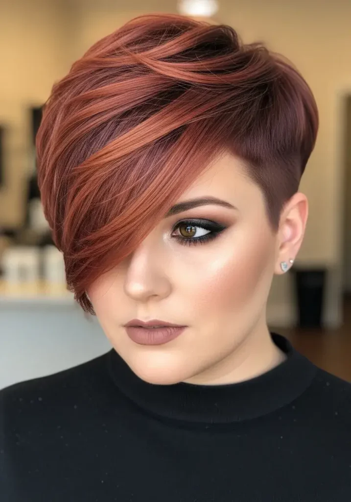 Asymmetrical Pixie Haircuts for Round Faces