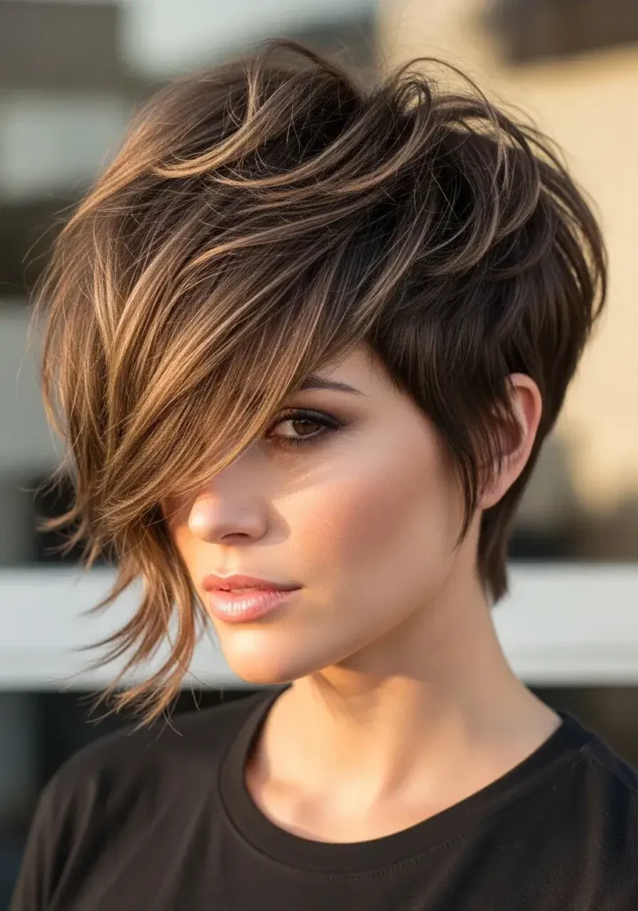 Asymmetrical Shaggy Pixie Cut Short Shaggy Pixie Haircut