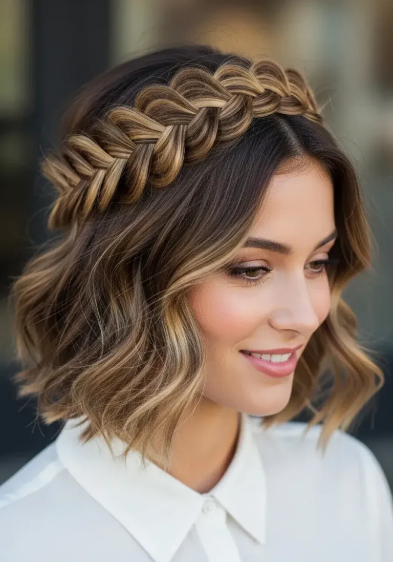 Braided Crown for Short Hair Hairstyle for Short Hair