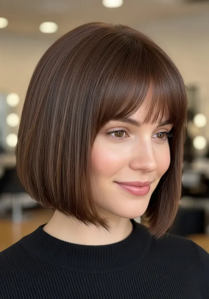 Classic French Bob Haircut for Oval Shaped Face