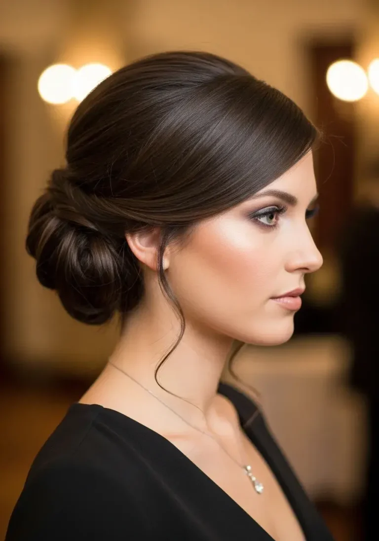 Classic Side Bun for Length Short Formal Hairstyle
