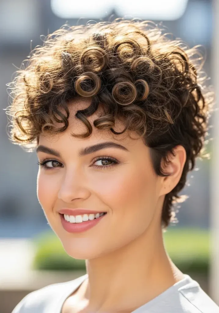 Curly Pixie Cut Pixie Haircuts for Round Faces