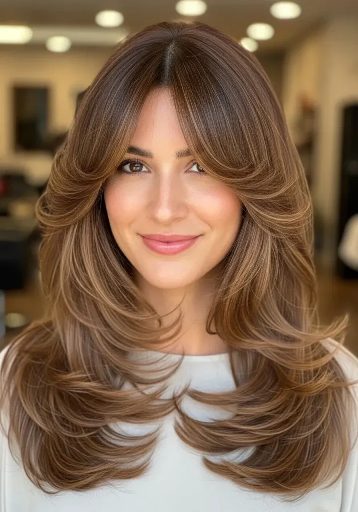 Curtain Bangs with Long Hair Oval Face Haircut