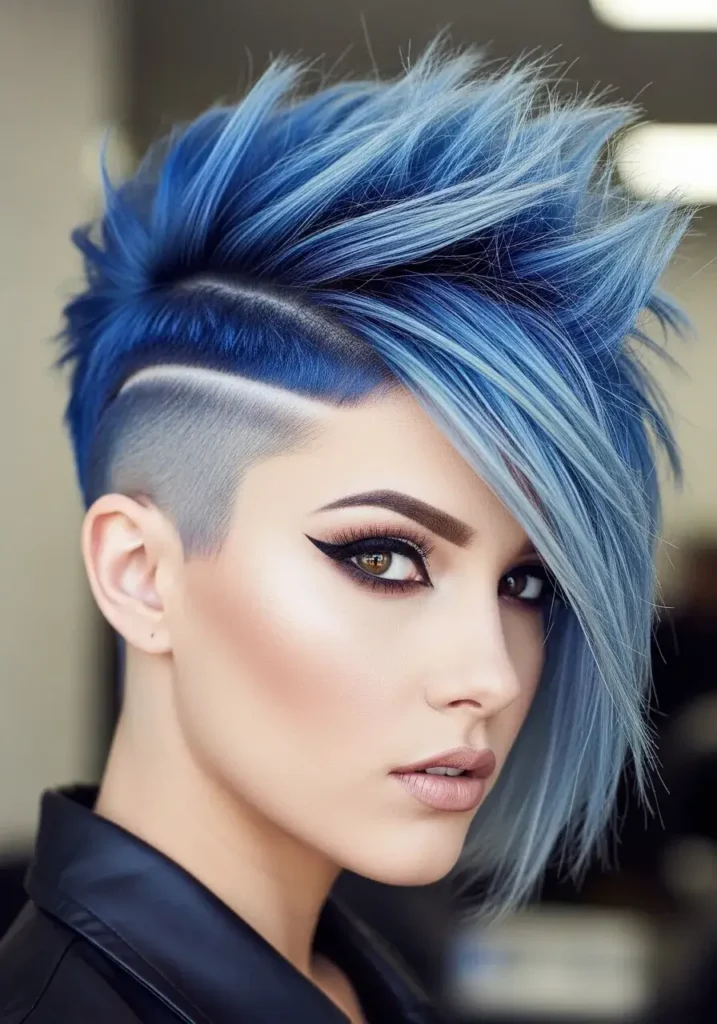 Edgy Faux Hawk Pixie Haircuts for Round Faces
