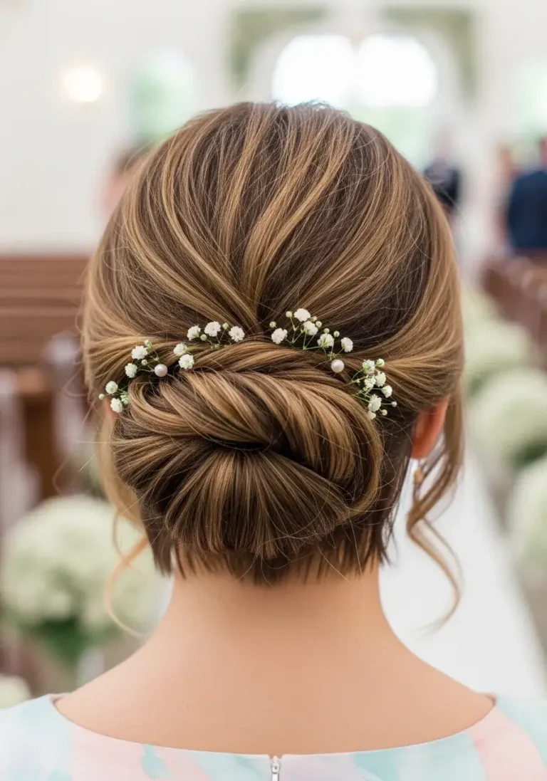 Elegant Chignon for Short Hair Bridesmaid Hairstyles Short Hair