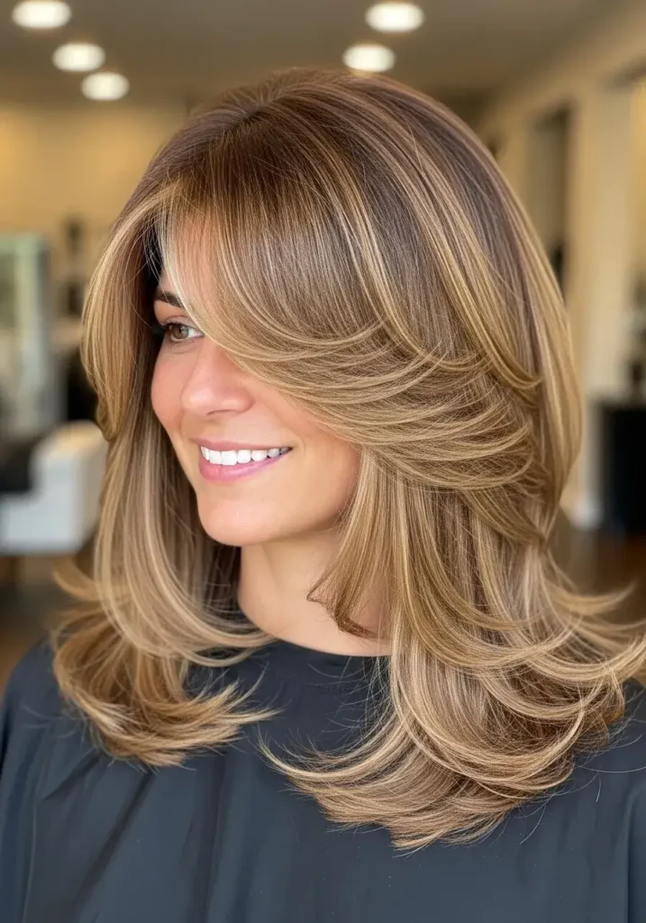 Feathered Layers Oval Face Haircut