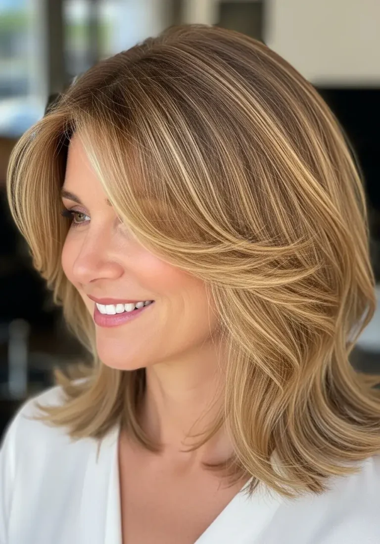 Layered Cut for Fine Hair Medium Length Hairstyles for Women Over 40