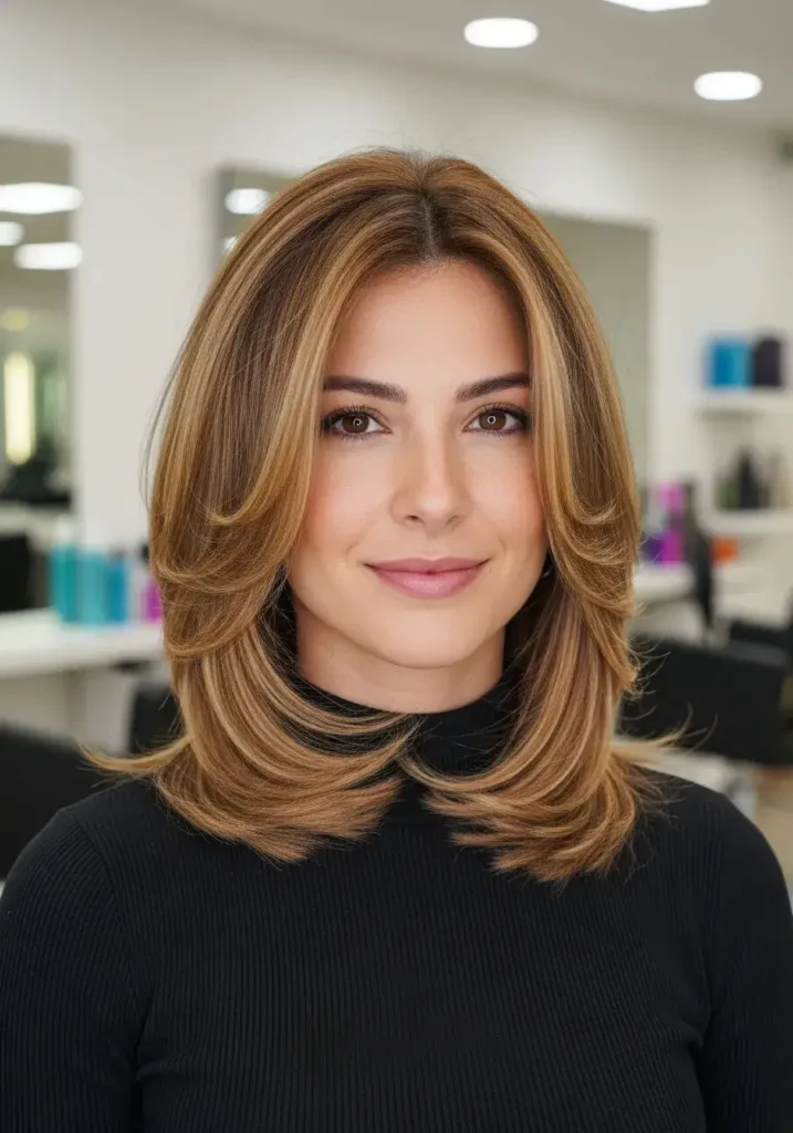 Layered Shoulder-Length Cut Haircuts for Oval Shaped Face