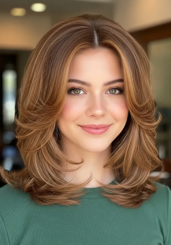 Layered Shoulder-Length Cut Oval Face Haircut