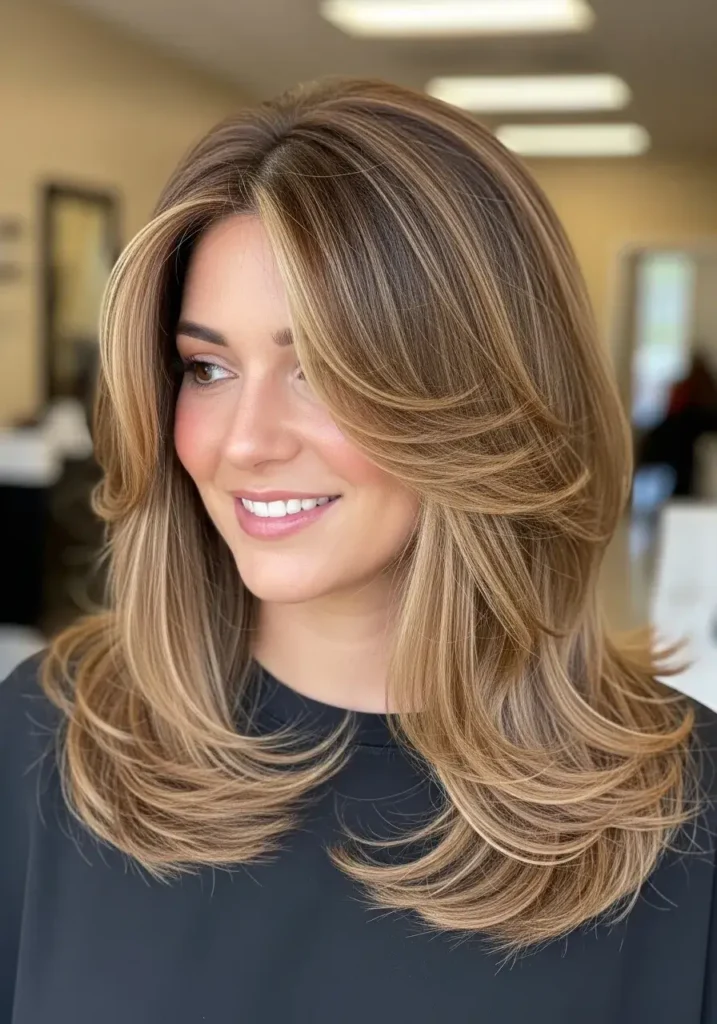 Long Layered Cut Haircuts for Oval Shaped Face
