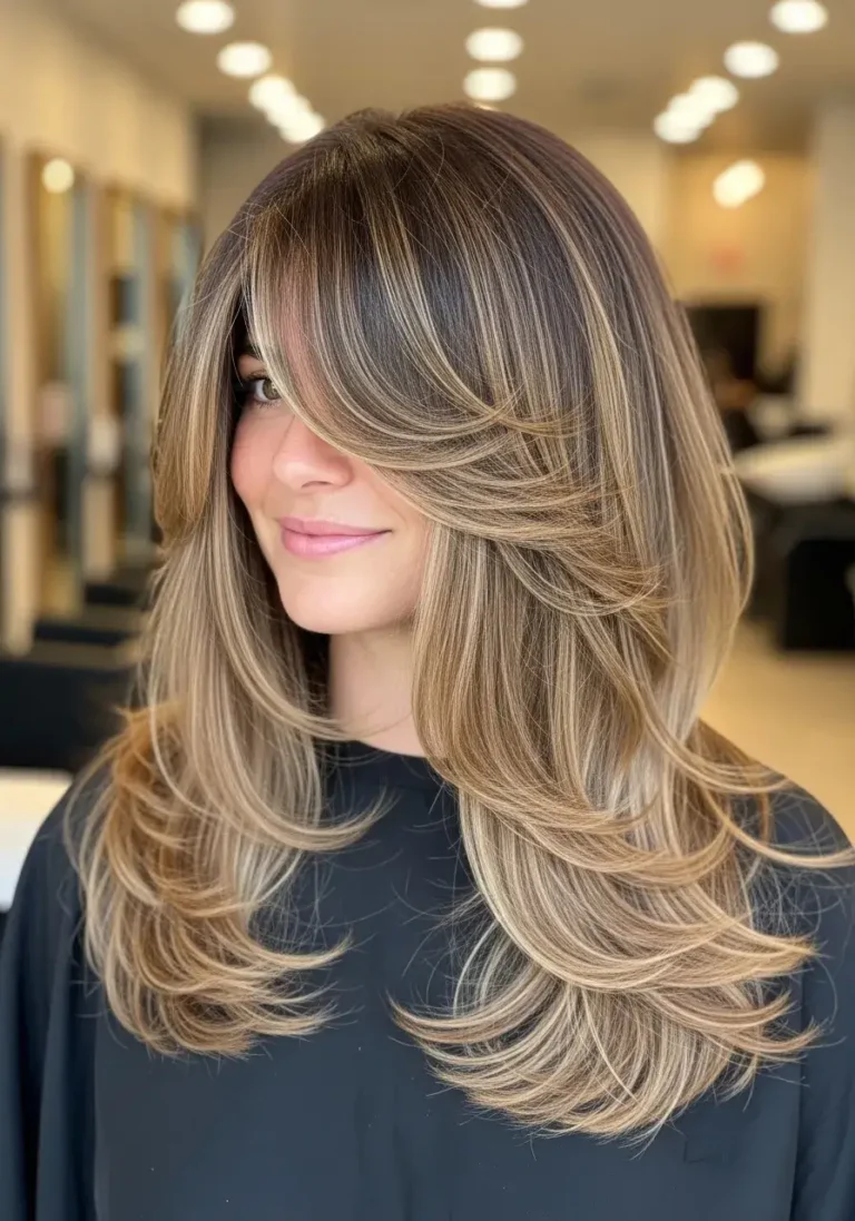 Long Side Bangs with Layers Hairstyle