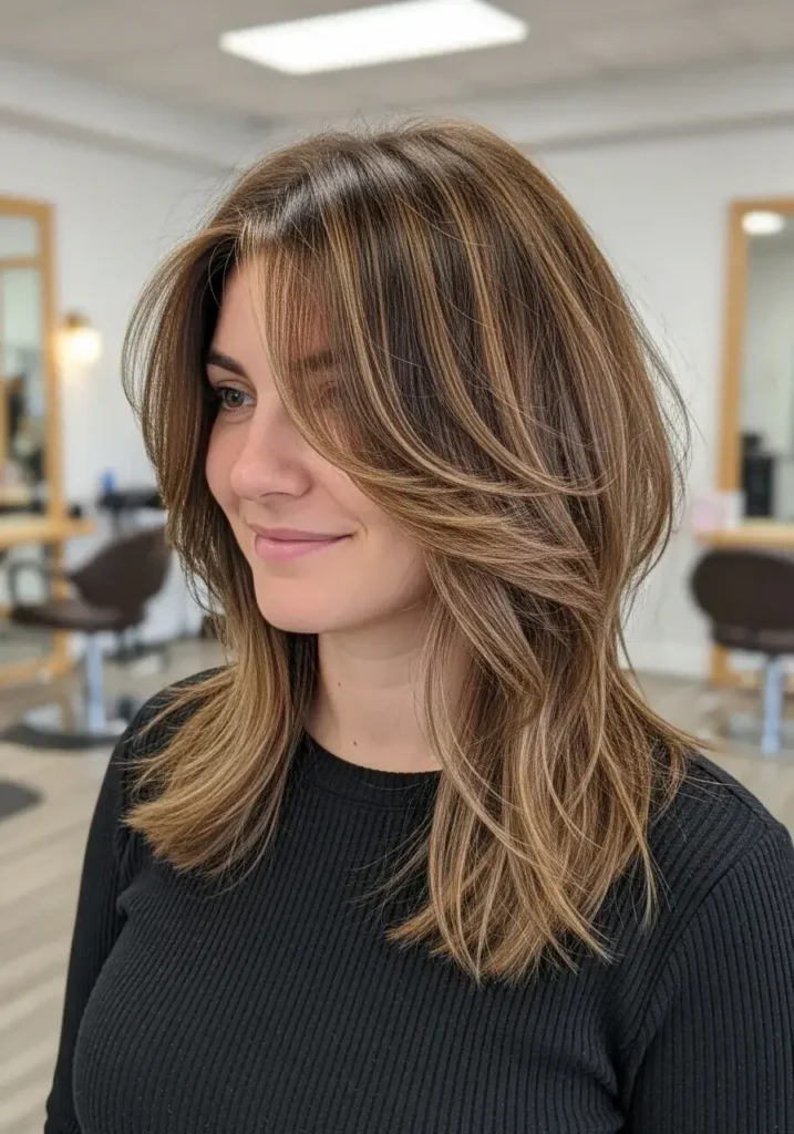 Medium Shag with Airy Crown Layers Medium Length Shag Haircuts