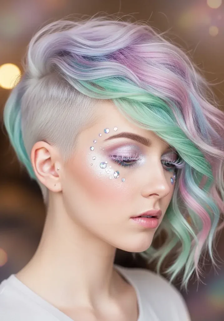 Pastel Dream Pixie Cut Shaved Sides