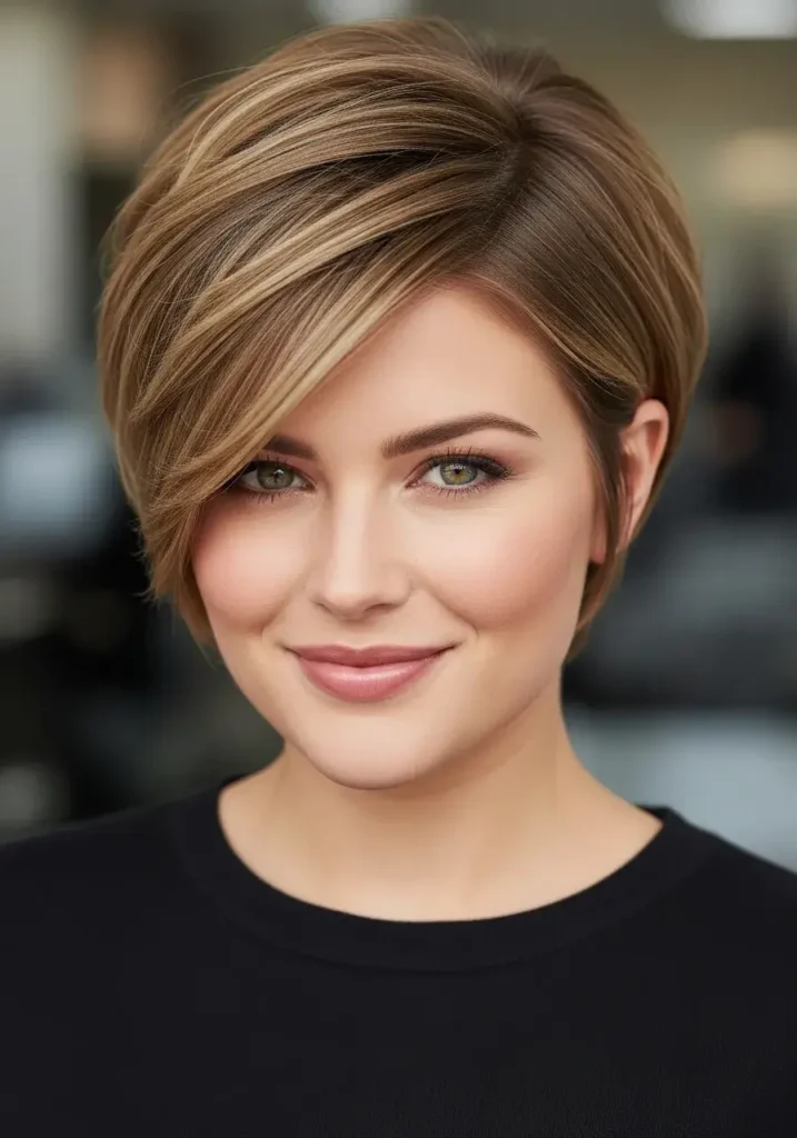 Pixie Bob with Tapered Back Haircuts for Round Faces