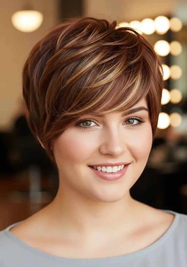 Pixie Cut with Highlights Pixie Hairstyle for Round Faces