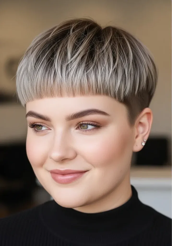 Pixie with Micro Fringe Pixie Haircuts for Round Faces