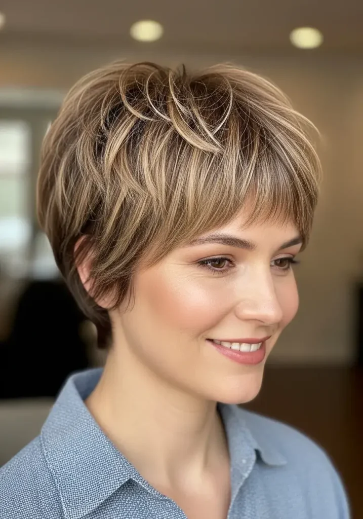 Shaggy Pixie Crop with Piecey Fringe Short Shaggy Pixie Haircut