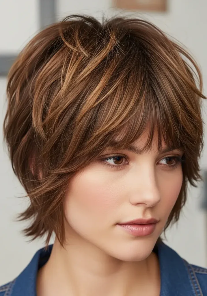 Shaggy Pixie with Layered Bangs Short Shaggy Pixie Haircut