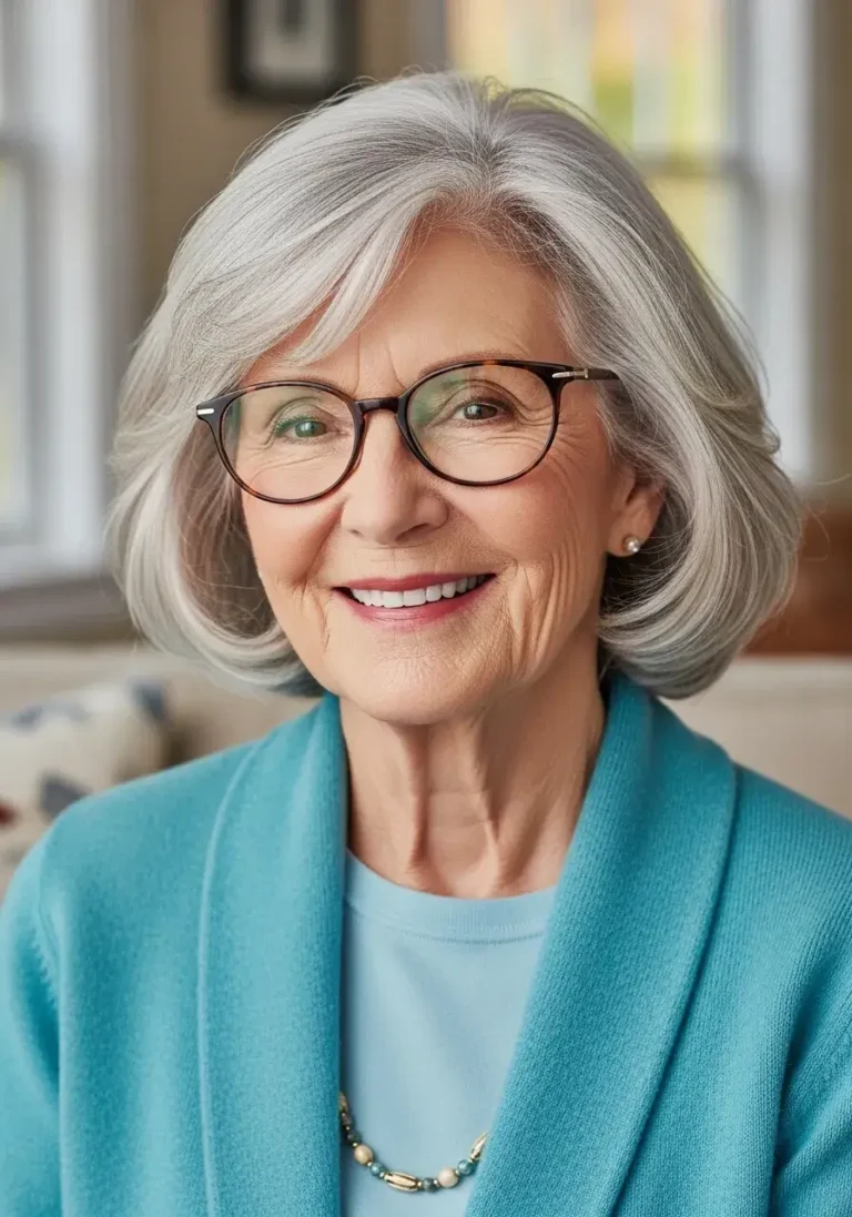 Short Cut With Gentle Waves Hairstyle for Over 70 Year Old Women