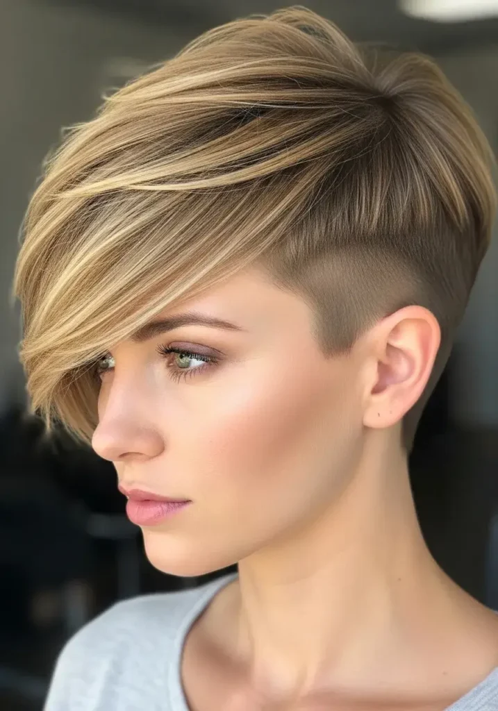 Side-Swept Undercut Pixie for Fine Hairstyle Side-Swept Undercut Pixie for Fine Hairstyle