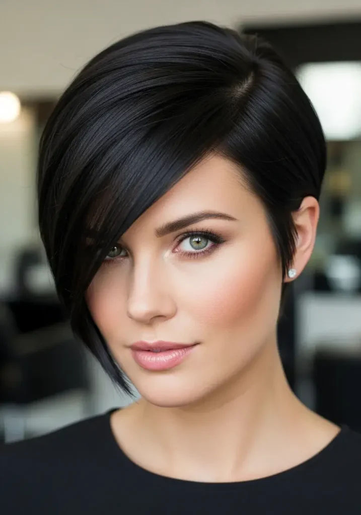 Sleek Straight Pixie Haircuts for Round Faces
