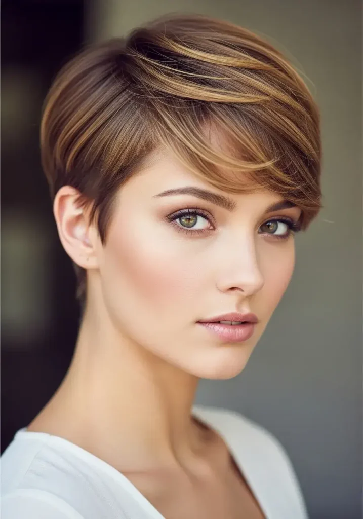 Soft Feminine Pixie with Low Shave Pixie Cut Shaved Sides