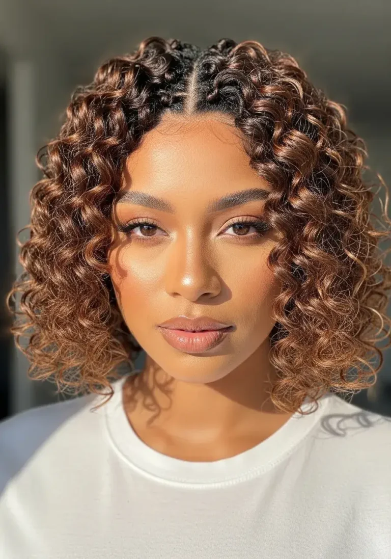Soft Spiral Curls Short Crochet Braids Hairstyle