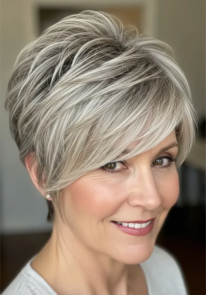 Textured Pixie with Light Crown Lift Haircuts for Women Over 50 Textured Pixie with Light Crown Lift Haircuts for Women Over 50