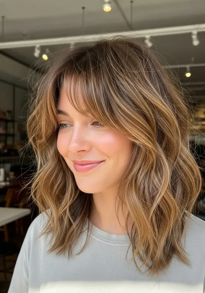 Wavy Medium Shag with Choppy Ends Medium Length Shag Haircuts