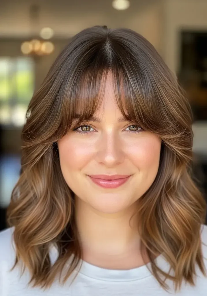 Wispy Bangs Round Face Haircuts Medium