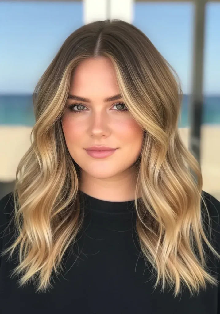 Long Beach Waves Round Face Haircut