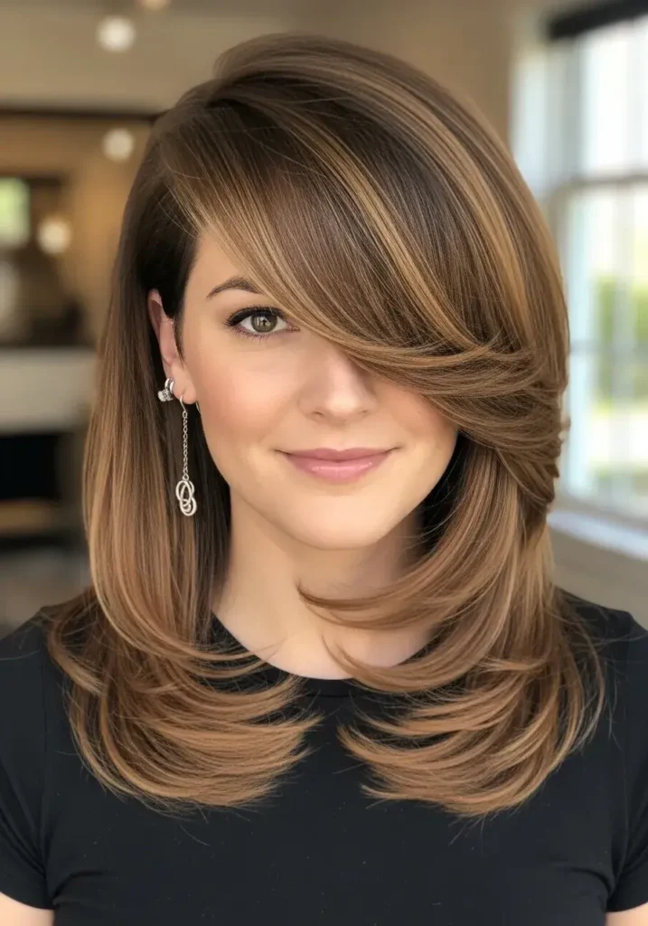 Long Asymmetrical Cut Round Face Haircut