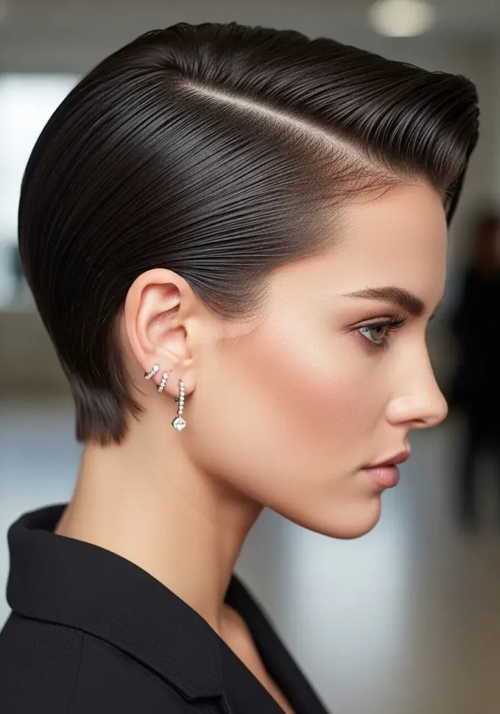 Slicked-Back Pixie Haircut